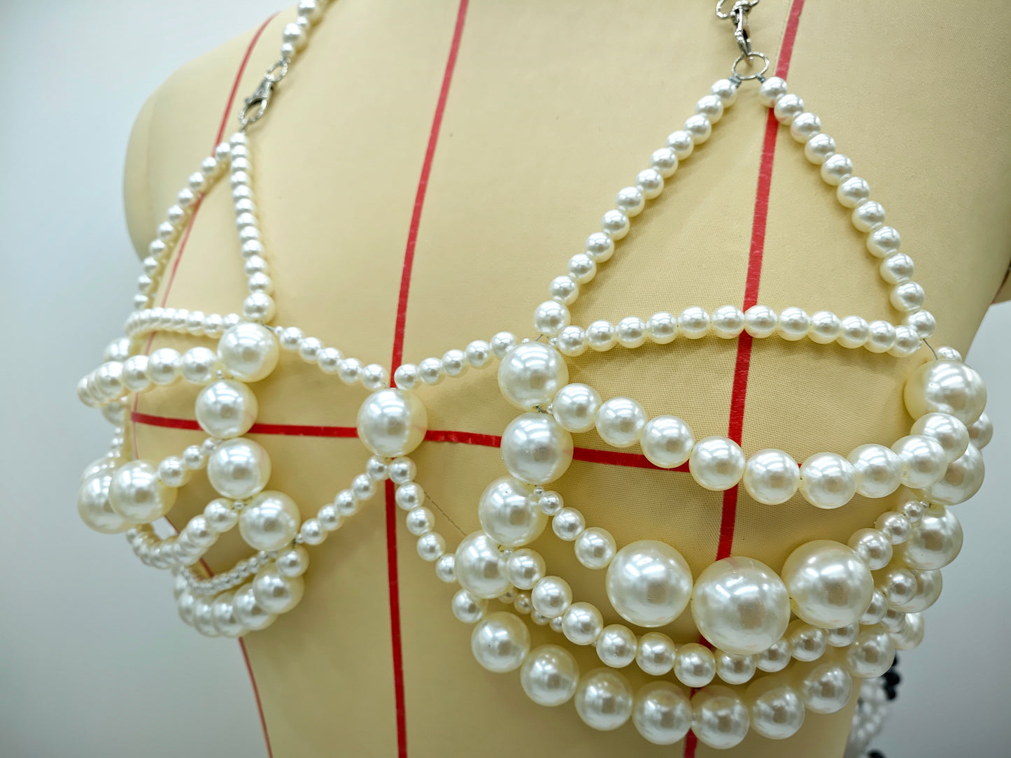 Handmade Pearl Bra – Elegant Beaded Lingerie for Special Occasions