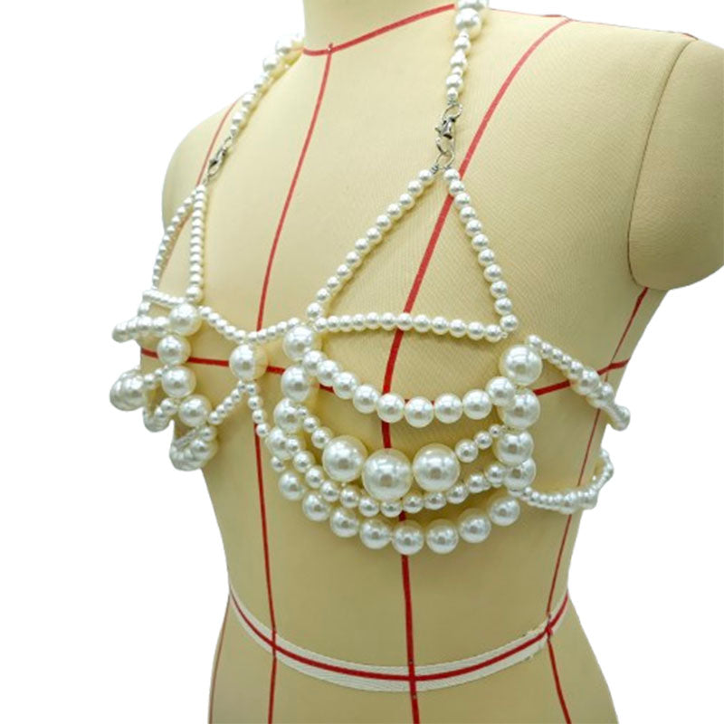 Handmade Pearl Bra – Elegant Beaded Lingerie for Special Occasions